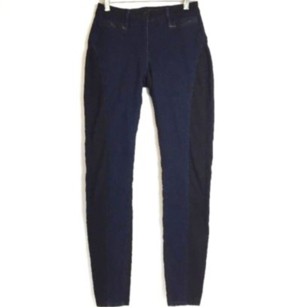 3X1 W2 Dark Blue Black Panel Stretch Denim Legging